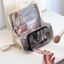 FAVORITEGOODS Bộ sắp xếp văn phòng phẩm nhiều lớp, Túi trang điểm đứng công suất lớn phân vùng, Da chống thấm nước có tay cầm Túi trang điểm có dây kéo di động Văn phòng trường học
