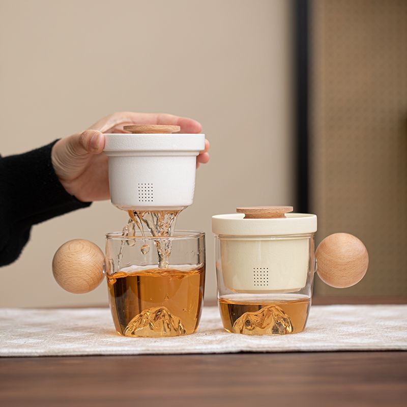 Lọc Cốc Trà Có Nắp Cốc Trà Tách Nước Văn Phòng Giải Trí Bộ Trà Đơn