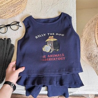Phong Cách Mới Mùa Hè Bé Gái Áo Vest Quần Short Phù Hợp Với Bé Hoạt Hình Dễ Thương In Hình Trẻ Em Thời Trang Thường Ngày Hai Mảnh Phù Hợp Với