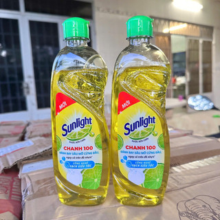 Combo 2 Chai Nước rửa chén Sunlight thiên nhiên hương chanh 400g/chai đánh bay dầu mỡ cứng đầu