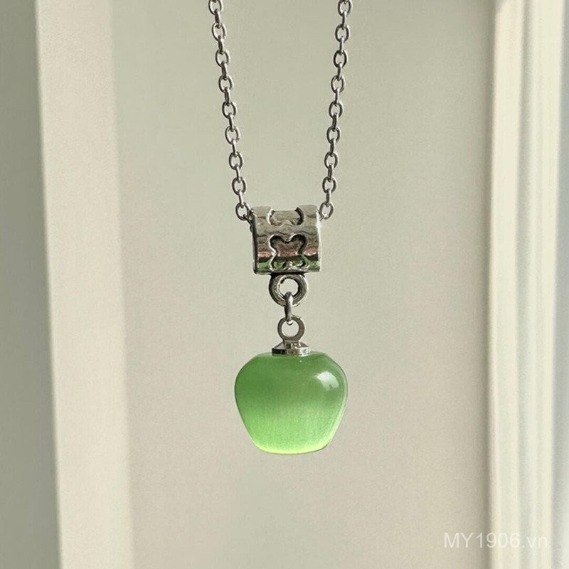 Vòng cổ xương đòn bạc hà xanh opal phong cách ngọt ngào và thoáng mát cho mùa xuân hè