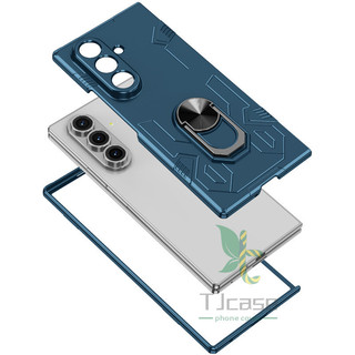 Mecha Armors Giá đỡ nhẫn xoay được Vỏ bọc Samsung Galaxy Z Fold 7 6 5 4 3 2 Vỏ PC mờ