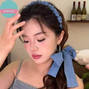 Sund Cowboy Ruy Băng ~ Mùa Hè Mới Thoáng Mát Cảm Giác Xoắn Nút Thắt Lưng Ngọt Ngào Cô Gái Full Buộc Răng Lược Ruy Băng Tóc VN