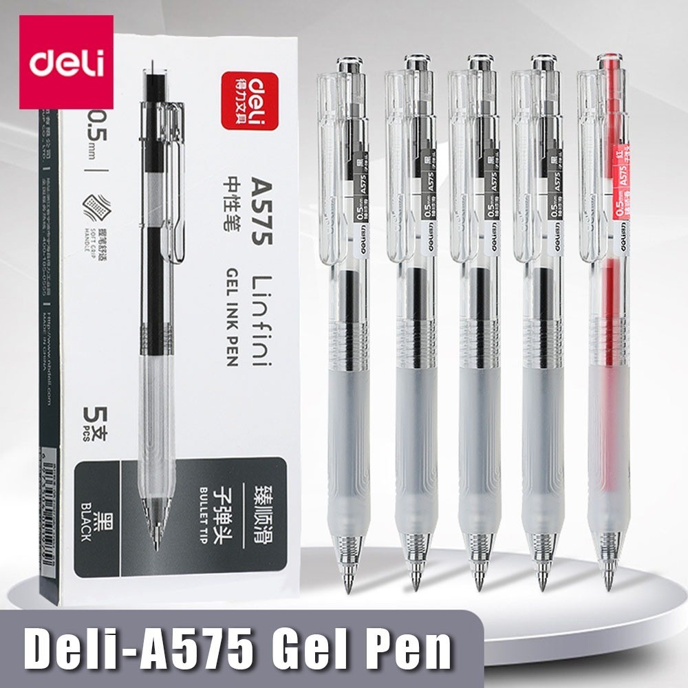 [Deli] Bút Gel Deli A575 Ngòi Bullet 0.5mm- 3 Màu Xanh, Đen, Đỏ ...