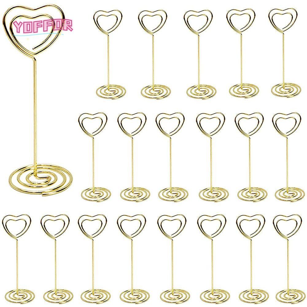 YOFFOR 1 Chiếc Nơi Thẻ Để Bàn Trang Trí Lãng Mạn Thời Trang Thẻ Hình Ảnh Hiển Thị Đứng Đồ Cưới Kẹp Tiệc Đứng