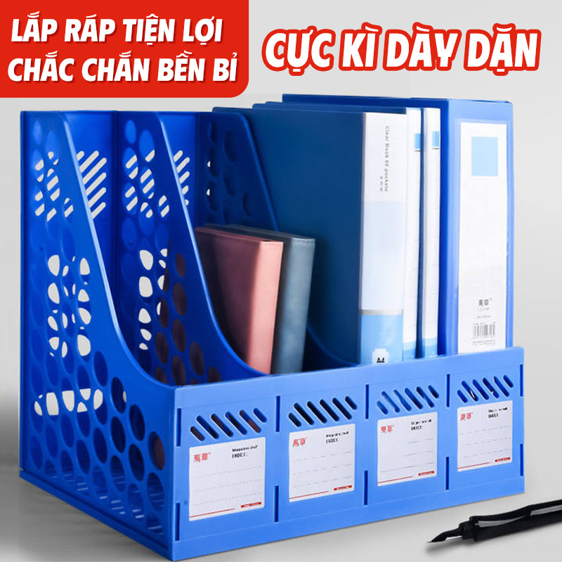 Kệ Đựng Hồ Sơ Để Bàn 3/4 Ngăn - Khay Đựng Tài Liệu Văn Phòng Bằng Nhựa, Giúp Sắp Xếp Giấy Tờ Gọn Gàng