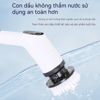 Chổi cọ điện không dây đa năng 9 đầu cọ - Thiết kế thuận lợi làm sạch mọi ngóc ngách máy cọ nhà vệ sinh hiệu quả cao