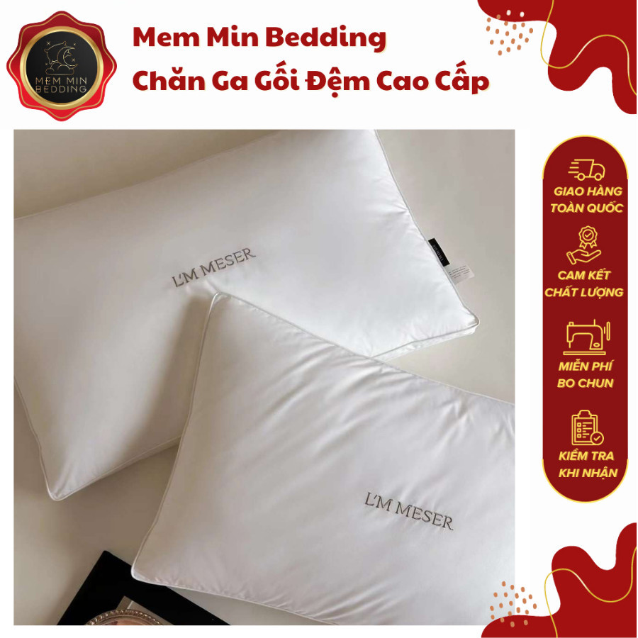 (RG584)Ruột Gối Sợi Bông Micro Mềm Mát Thoải Mái Bồng Bềnh Thiết Kế 2 Viền Hiện Đại - MemMinbedding Luxury