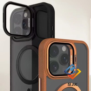 Ốp điện thoại trong suốt từ tính cho iPhone 17 Pro Max 16 Pro Max 15 14 13 12 Pro Max với giá đỡ máy ảnh tích hợp Vỏ chống sốc Mặt sau Acrylic trong suốt cạnh mềm Vỏ bảo vệ toàn bộ ống kính