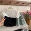 Thời Trang Mùa Hè Bé Gái Áo Thun Tay Ngắn Trẻ Em Khâu Bé Gái Thường Ngày Hàn Quốc Top