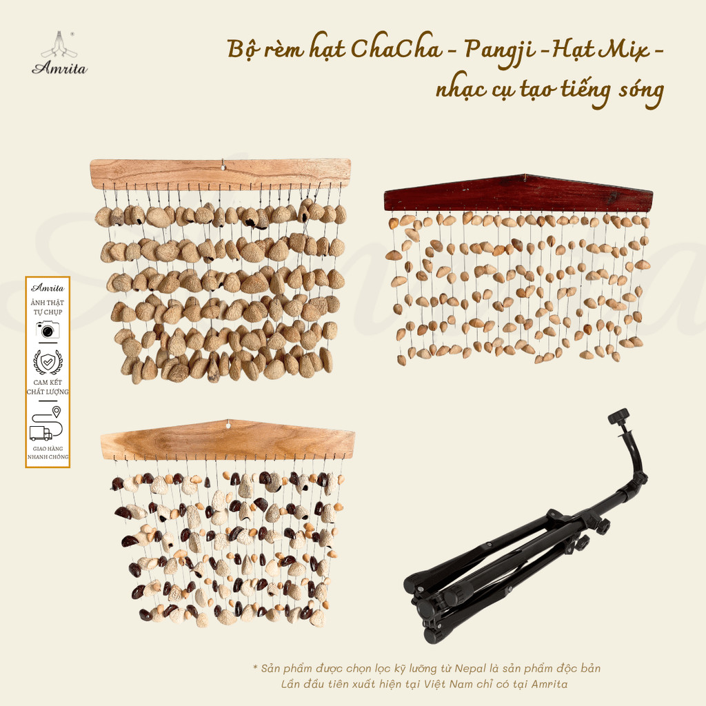 [Amrita] Seed Chime Indonesia - Rèm hạt khô các loại - liệu pháp âm thanh sound bath - CXNP19