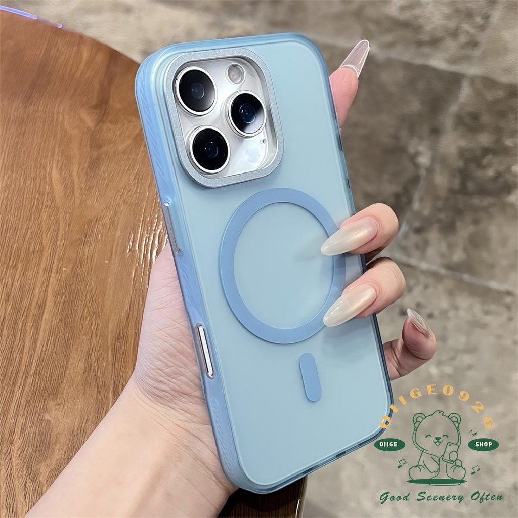 Ốp điện thoại từ tính Acrylic mờ iphone16 Pro Max 15 14 13 vỏ cho vỏ iPhone vỏ mềm silicon TPU chống sốc
