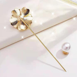 Phụ kiện thời trang zircon camellia thổ cẩm khóa chống chói, phù hợp xuân thu và trang sức