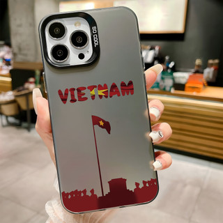 Ốp điện thoại cờ đỏ Việt Nam cho iPhone 11 / 16 thương hiệu iPhone 12 / 13 / 14 15 pro max IMD Vỏ bảo vệ chống rơi và chống sốc bằng bạc đầy màu sắc IMD
