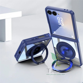 360 Xoay Vòng Kim Loại Đứng Từ Ốp Lưng Samsung Galaxy Z Flip 7 6 5 7FE Vỏ Sạc Không Dây