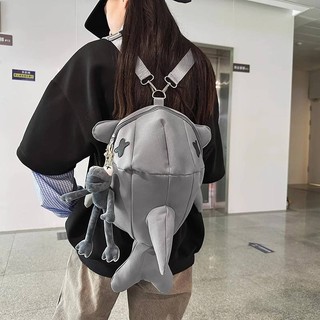 PARK DANCE Cá Mập Ba Lô Sinh Viên Thể Thao Schoolbag Nam Nữ Thời Trang Ngộ nghĩnh Độc Đáo Thường Ngày Hợp Thời Trang Ba Lô