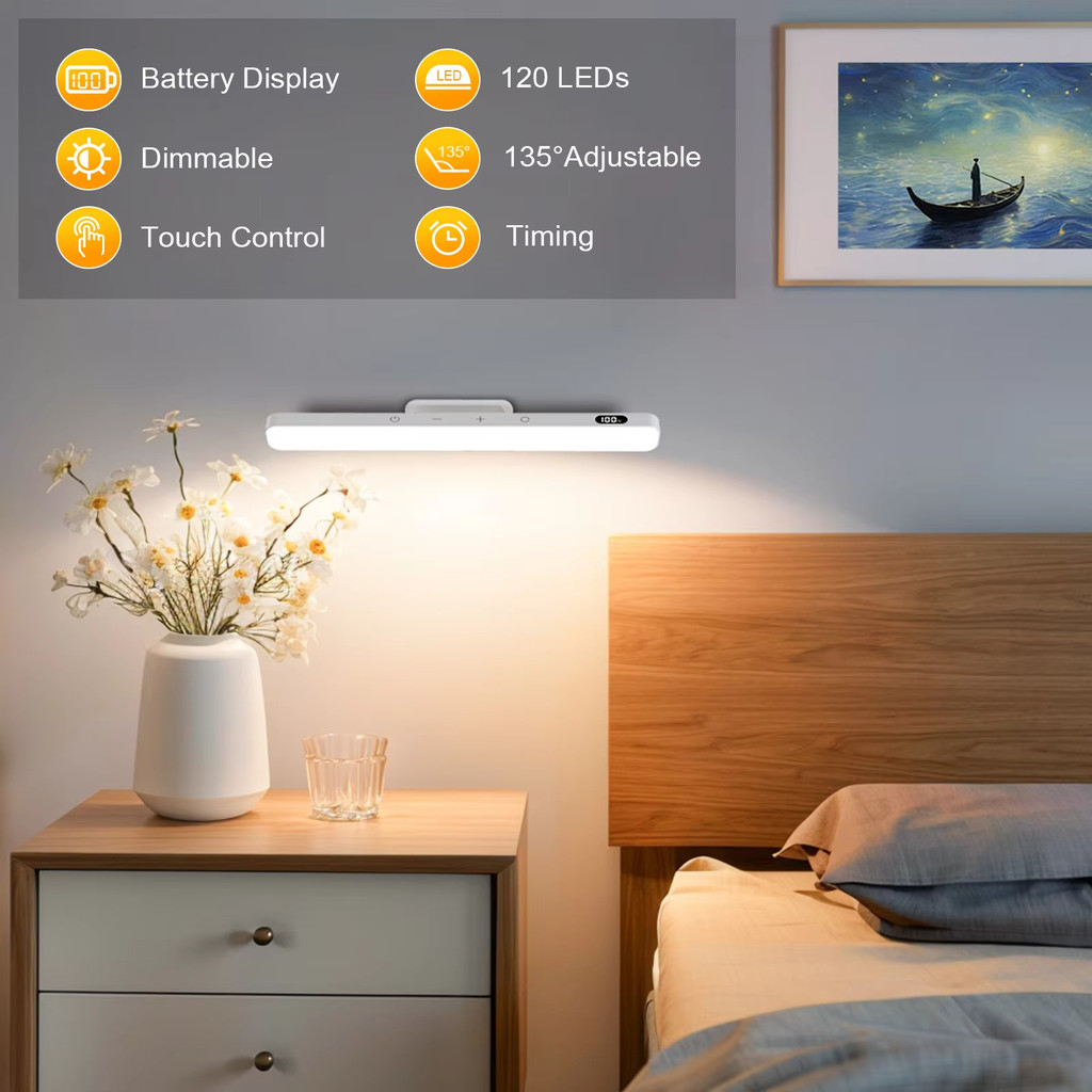 2 Chiếc Đèn Bàn Sạc Có Điều Khiển Từ Xa 5 Màu Có Thể Điều Chỉnh Độ Sáng Từ Tính Thanh Đèn Ngủ Cho Tủ Quần Áo Gương Để Bàn