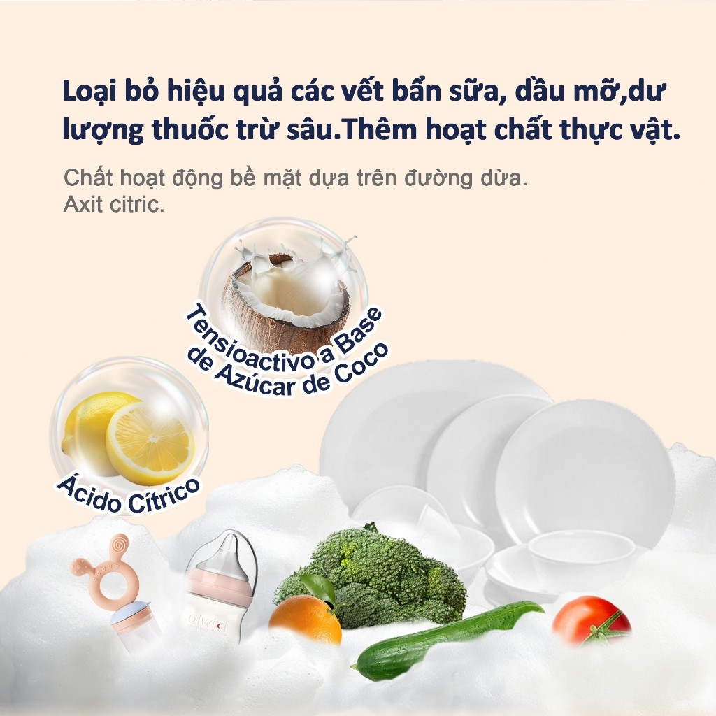 Nước Rửa Bình Sữa, Rau Củ Quả Aiwibi An Toàn Cho Bé, An Tâm Gia Đình (Túi 700ml)
