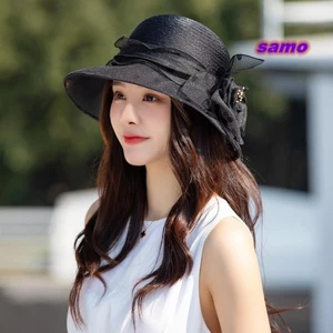Mũ chống nắng SAMO chấm bi organza và màu trơn, bảo vệ da dưới nắng nóng