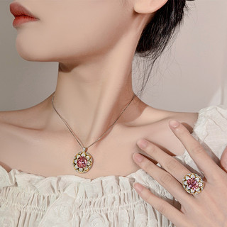 Trang sức nữ bộ hoa phong cách châu Âu và Mỹ, màu vàng hồng như kim cương