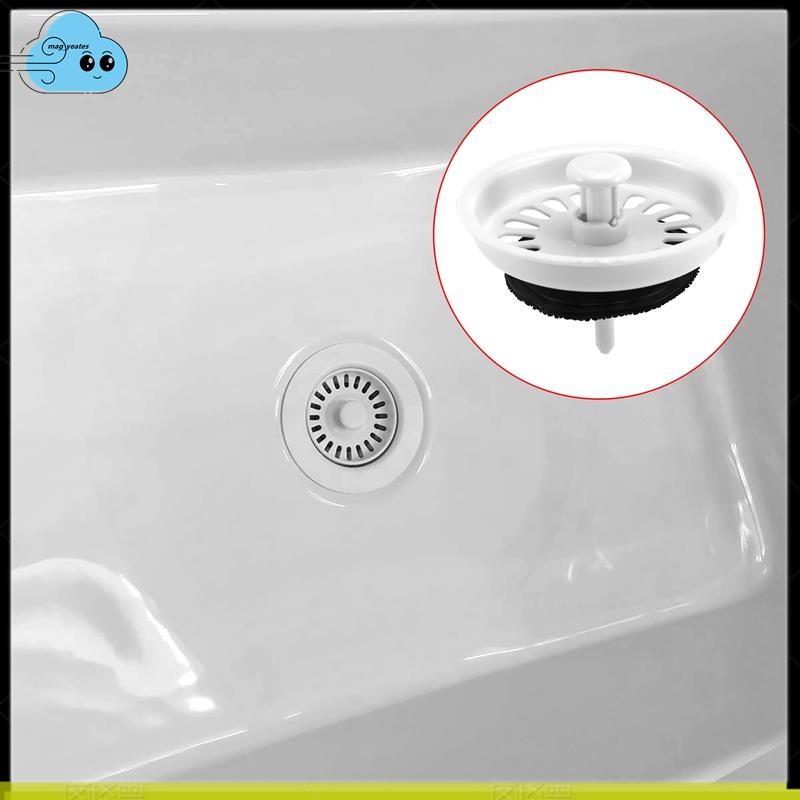 Khóa chặn chất thải thực phẩm Bộ lọc thoát nước bồn rửa 3.1 "Dia Nhựa đen trắng