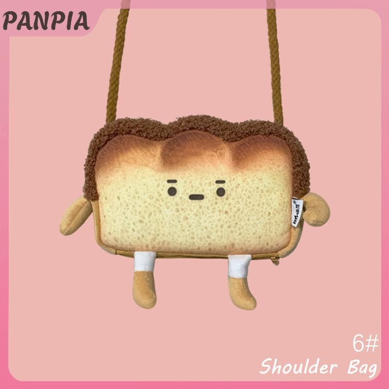 PANPIA-Dễ Thương Hoạt Hình Bánh Mì Nướng Sang Trọng Túi Đeo Vai Bé Gái Ví Đựng Thẻ Nữ Thường Ngày Hoạt Hình Dễ Thương Túi Xách Lưu Trữ Đeo Ngang Tote