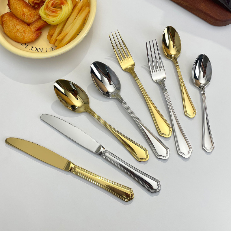 Bộ Dao Thìa Nĩa Inox 304 – Cán Chuông Cách Điệu, Loại Dày | Buffet & Nhà Hàng Cao Cấp | 318