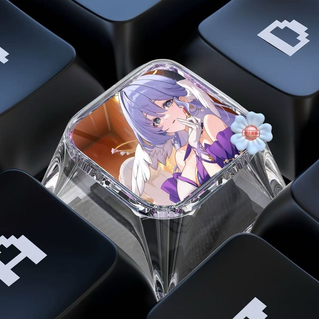 Honkai: Star Rail / Robin / Chankai Keycap Bàn phím cơ sáng tạo trục chéo tùy chỉnh dễ thương 1U Keycap Epoxy trong suốt / flfi