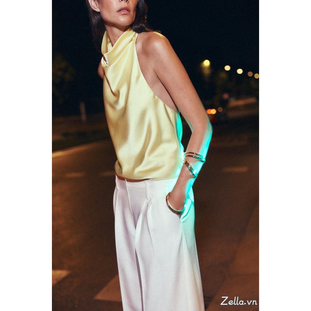 Áo Vest cổ dây mùa hè dành cho nữ không tay hở lưng màu trơn Satin Tank Tops