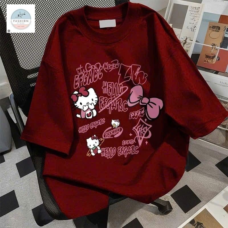 Tổng hợp các mẫu Áo Phông Form Rộng Tay Lỡ Chất Cotton Hình Mèo  KÍT TI-QUẦN ÁO 94