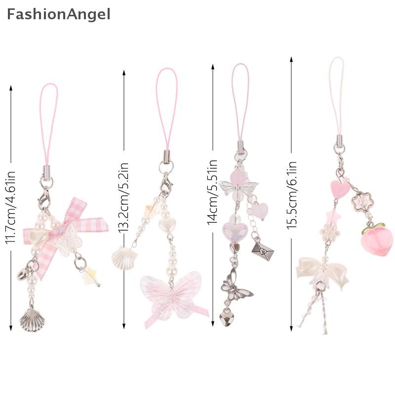 FashionAngel Bowknot Dây Xích Điện Thoại Trái Tim Mặt Dây Chuyền Tai Nghe Dây Chống Mất Dây Đeo Túi Trang Trí VN