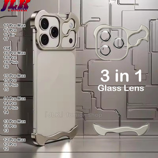 [JLK] Ốp Điện Thoại Cản Kim Loại Không Đều Cho IPhone 17 Pro Max Air 16 15 14 Plus 13 12 Pro Max Bảo Vệ Phim Ống Kính Nhôm Trần Chống Sốc