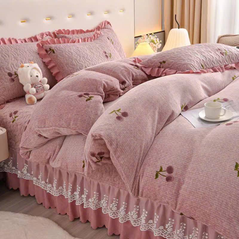 (ST865) Bộ Chăn Ga Gối Nỉ Nhung Trần Bông Cao Cấp, Mềm Mịn – Đẳng Cấp Mùa Thu Đông - MemMinBedding