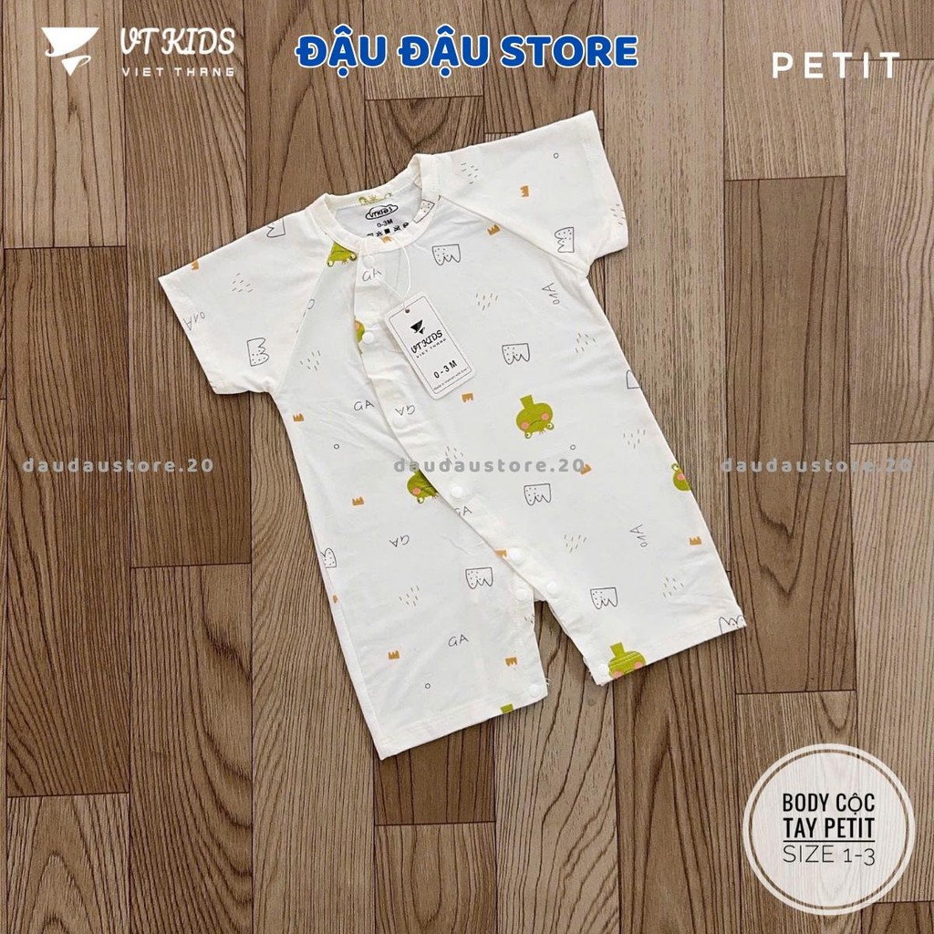 Set 2/3 Body Cộc Tay Thun Petit VT Cúc Bấm Vạt Chéo Sơ Sinh mềm mịn cho bé trai bé gái 3-9kg VT-BDC06 Đậu Đậu Store