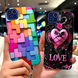 Dành Cho Motorola One 5G 2020 Vỏ Rồng Mát Trái Tim Tình Yêu Hoạt Hình Silicon Mềm TPU Màu Đen Cho Moto One 5G Vỏ Điện Thoại