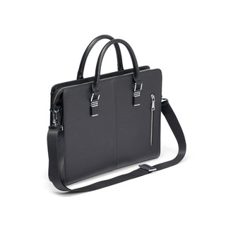 Cặp da nam công sở cao cấp FTT Leather chất liệu da bò thật phối khóa dọc có nhiều ngăn T097