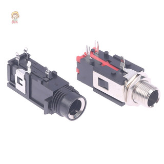 Twe 2 CÁI 6.35mm Giắc cắm âm thanh nổi 3Pin Ổ cắm âm thanh nổi Micro Dây hàn VN