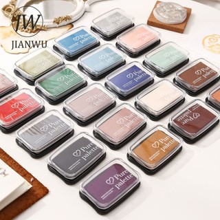 Jianwu 20 Màu Lớn Mực Pad Dụng Cụ Lập Kế Hoạch Dầu Silicon Tem Chất Liệu Lõm Eo Màu Mực Pad Sáng Tạo DIY Tạp Chí Văn Phòng Phẩm
