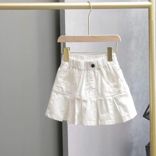 CV8-[tomnaukids] Chân váy ngắn xếp ly jean cho bé gái size từ 8-35Kg (dưới 1m35)