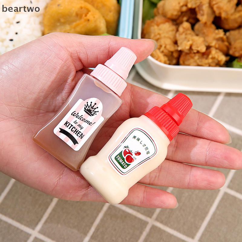 < Beartwo > 2 Chai Nước Sốt Gia Vị Di Động Sốt Cà Chua Salad Hộp Đựng Đẹp