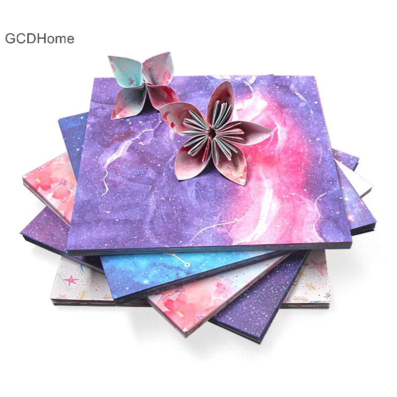 Gcdhome 60 / 65 Chiếc Ngôi Sao Không Gian Origami Hoa Hai Mặt Giấy Gấp DIY Giấy Thủ Công HOT