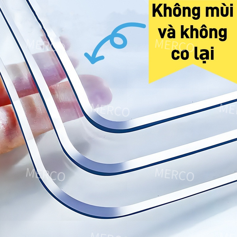 Tấm nhựa dẻo PVC chống thấm nước, chống trượt trải bàn ăn 2mm - Màu trắng trong suốt