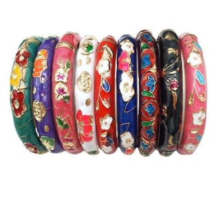 Vòng tay hoa hồ sơ YONDR, Vòng tay Cloisonne truyền thống, Vòng tay đôi tráng men thủ công Vòng tay nữ cổ điển dành cho nữ Cô gái