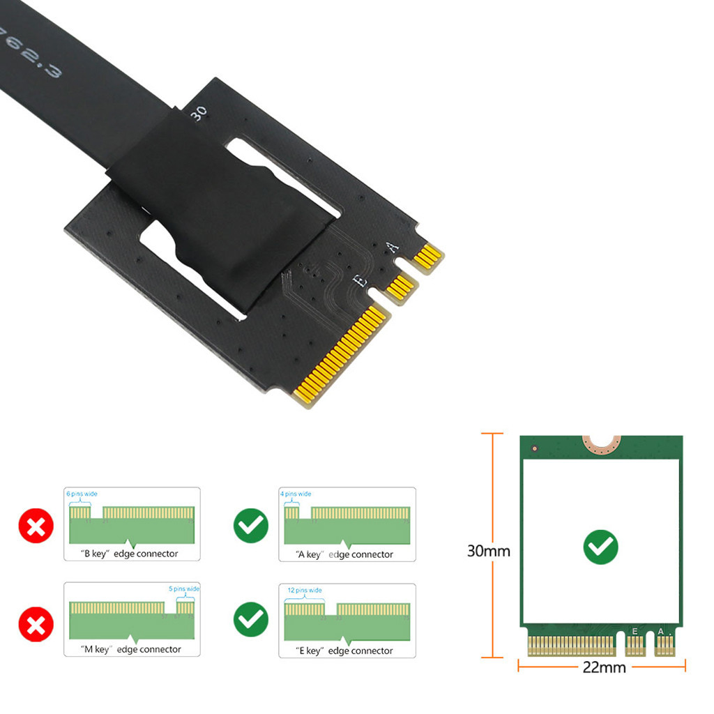 Jmt M.2 NGFF Key A-E Sang PCI-E 16X 270 Độ Cáp 25CM