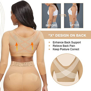 Aishang Cánh Tay Shaper Cho Nữ Bài Phẫu Thuật Đẩy Lên Áo Ngực Nén Tay Giảm Béo Cánh Tay Đóng Cửa Phía Trước Liền Mạch Shapewear