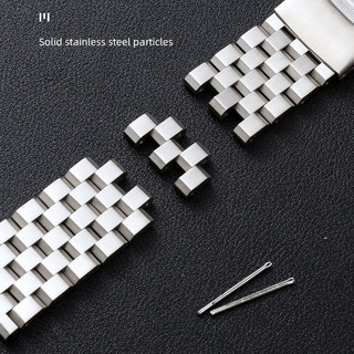 Dây đồng hồ thép không gỉ 18–26mm cho SEIKO Classic 5 hạt, khóa gấp, nam nữ