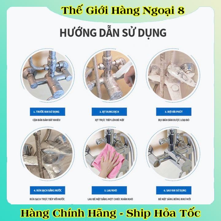Chai Xịt Tẩy Cặn Canxi LAFUM Chống Ăn Mòn Inox Vệ Sinh Vòi Rửa, Vòi Sen, Vách Kính - HÃNG LAFUM