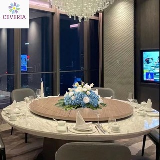 Trang trí tiệc khách sạn bàn hoa nhân tạo trung tâm bàn xoay bàn cắm hoa đồ trang trí hoa CEVERIA