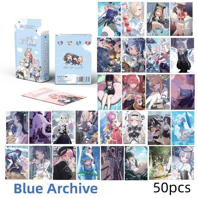 50-55 chiếc Manhwa Game Identity V Honor of Kings Laser Holographic Lomo Cards Sky: Children of the Light Wuthering Waves Photocards Blue Archive AOTU Hologram Bưu thiếp