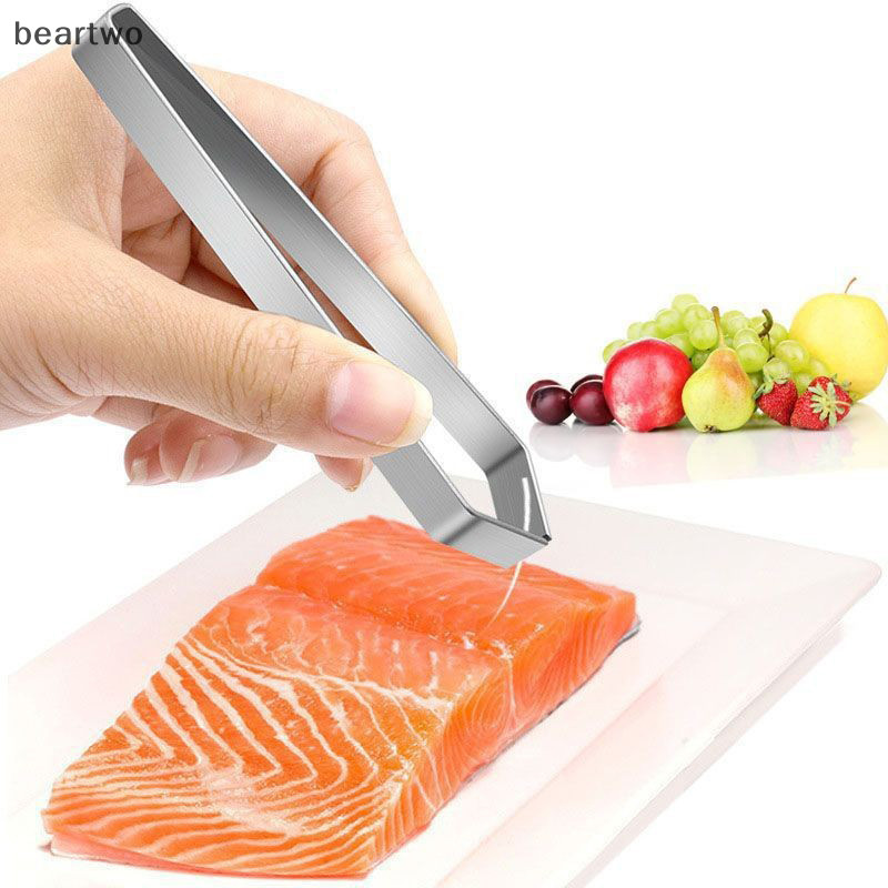 < Beartwo > 1 Cái 430 Nhíp Xương Cá Bằng Thép Không Gỉ Kẹp Kẹp Kéo Loại Bỏ Kẹp Xương Cá Kẹp Tiện Ích Nhà Bếp Dụng Cụ Đẹp